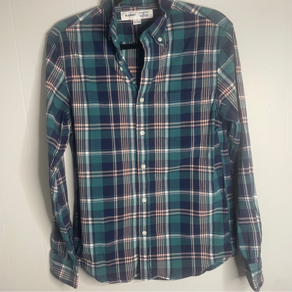 Old Navy Everyday Shirt Plaid Slim Size Small
